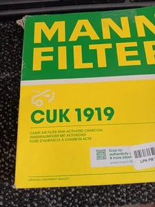 Mann Under Dashboard Cabin Air Filter CUK 1919 NIB Free Shipping D1 - Bild 1 von 1