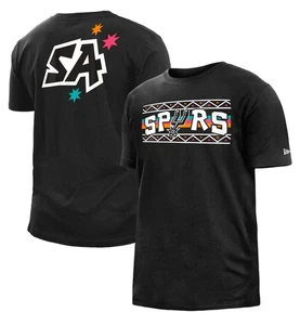 Camiseta deportiva cepillada NBA San Antonio Spurs New Era negra edición City 2022/23 - Imagen 1 de 7