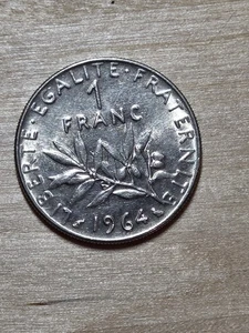 Frankreich 1 Franc Münze, 1964. KM# 925,1, Nickel. Der Sämann, Emblem der Republik. - Bild 1 von 4