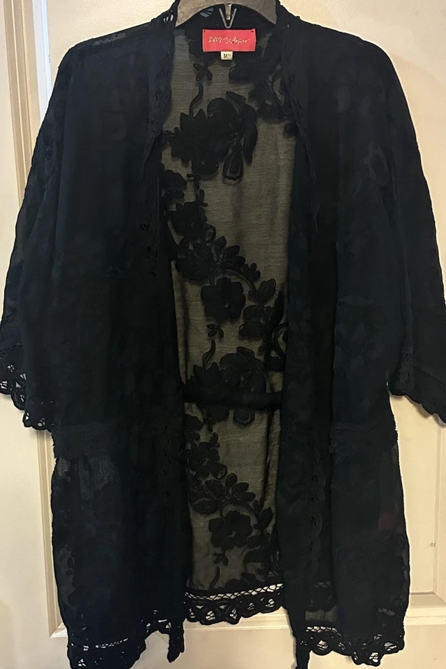 Betsey Johnson Womens Kimono Wrap Black Size Medium - Image 1 of 4