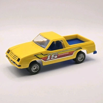 Vintage Strombecker Dodge Rampage Pick Up Truck Yellow Blue Plastic Made In USA - Image 1 of 4