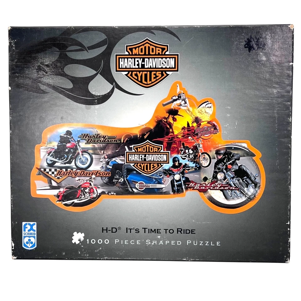 Rompecabezas Harley Davidson 1000 piezas en forma de motocicleta HD Its Time To Ride 39"X24" Foto 1 de 4