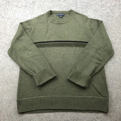 Tommy Hilfiger Sweater Mens Large Green Crewneck Pullover Knit Classic Casual - Image 1 of 4