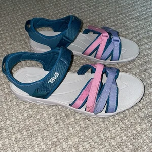 NEU MÄDCHEN KINDER GRÖSSE 3 TEVA TIRRA BLAU KORALLE MULTI SPORT SANDALEN 1019395C - Bild 1 von 5