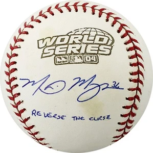 Mike Myers Autografiado Serie Mundial 2004 Béisbol Reverso la Maldición TRISTAR - Imagen 1 de 2