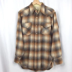 Vintage Pendleton Canyon High Grade Western Wear Pearl Snap Wool Shirt Medium - Picture 1 of 6