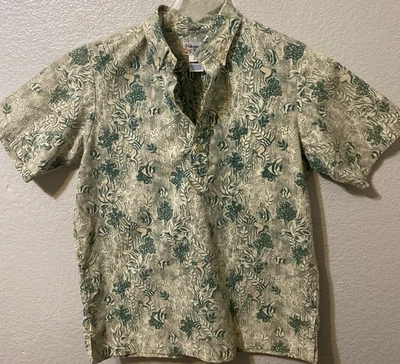 Camisa Hawaiana Estampado Reyn Spooner Niños Talla X-L Pullover Verde Usada en Excelente Condición Foto 1 de 4