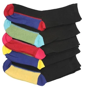 10 pairs of Kids Boys Chain Store Cotton Rich Design Coloured Heel & Toe Socks - Picture 1 of 1