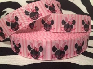 7/8" PINK EASTER MINNIE Inspired Grosgrain Ribbon - Picture 1 of 1