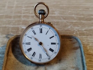 Damen Taschenuhr Remontoir Cylindre 10 Rubis 585er Gold RARITÄT - Bild 1 von 8