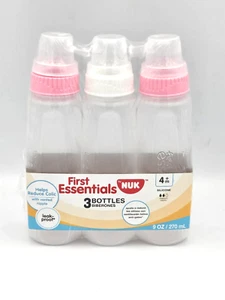 Nuk First Essentials Baby Bottle 4+m (3 Pack) Pink and White Baby Bottles - Picture 1 of 7