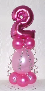 AGE 2 FOIL BALLOON TABLE DECORATION DISPLAY - 2ND - TWO - NO HELIUM NEEDED - Picture 1 of 10