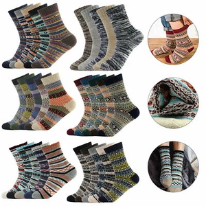 5 Paar Herren Damen Wollmischung Kaschmir Socken warm dick lässig Thermo weich Socken - Bild 1 von 86