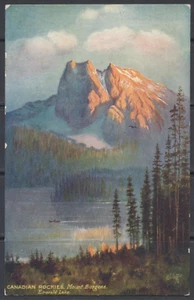 1900s Canadian Rockies ~ Mount Burgess, Emerald Lake ~ Tuck Oilette Antique Art - Imagen 1 de 2