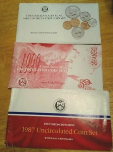 1987 & 1989 U S Mint Sets 1999 Uncirculated Mint Set Denver    - Picture 1 of 7