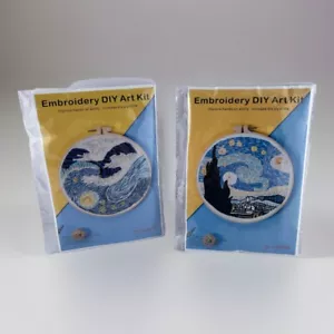 Stickerei DIY Kunst Kit CX9990 & CX0470 Bastelsets Vincent Van Gogh Sternennacht - Bild 1 von 6