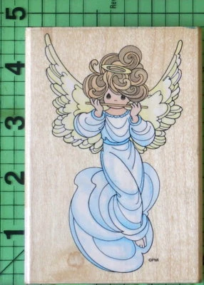 Flute Angel UP005 Wood Mounted rubber stamp by Stampendous  - Image 1 of 3