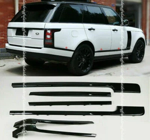 6P Glossy Black Door Side Trim Strips Replace For Range Rover Vogue L405 2013-21 - Imagen 1 de 5