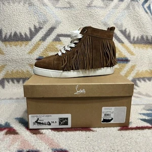Christian Louboutin Brown Suede Fringe Coachelita Flat Sneakers size 36 $1300 - Picture 1 of 13