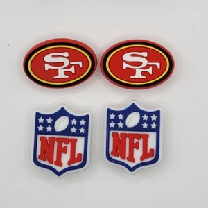 Dijes de zapatos de cocodrilo del equipo de fútbol americano NFL San Francisco 49ers - 4 piezas - Imagen 1 de 1