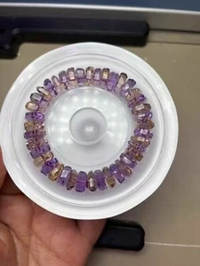Natural Ametrine Quartz Purple Yellow Crystal Beads Bracelet AAAA - Picture 1 of 6