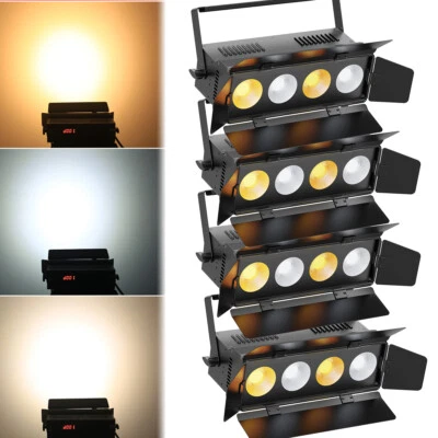 4Pack 250W COB LED Par Light DMX Stage DJ Audience Blinder Light Warm+Cool White - Image 1 of 4