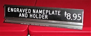1-1/2” x 10” Engraved Nameplate in a Deluxe Anodized Aluminum Holder for $8.95 - Picture 1 of 3