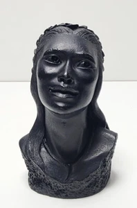 Vintage Coco Joe's Hawaiian Lava Rock Büste Frau geschnitzt Skulptur Tiki Figur - Bild 1 von 8