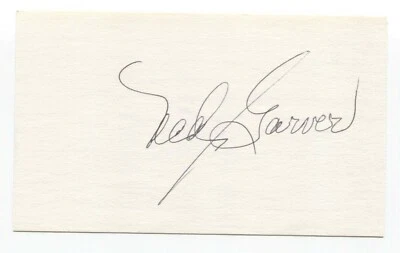 Ned Garver Signed 3x5 Index Card Baseball Autographed Signature  - Image 1 of 2