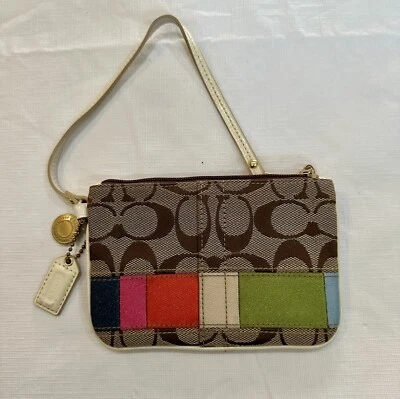 Auténtica billetera de lona COACH No.A0749-40542 multicolor Foto 1 de 4