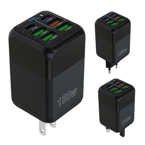 1x 150W 6 Port USB C USB-a Bloc Chargeur Mural Rapide pour Tous Téléphone Portable Ordinateur Portable - Photo 1 sur 15