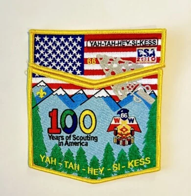 OA BSA YAH-TAH-HEY-SI-KESS 2010 100 YR SCOUTING ANNIVERSARY YELLOW BDR 400 MADE - Image 1 of 2