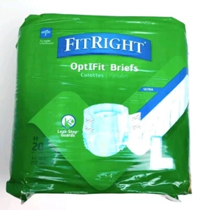 FitRight OptIFit Briefs NEW 20 Count Extra Size Large Adult Diapers - Picture 1 of 7