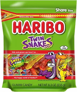 Gummi Candy, Twin Snakes Sweet & Sour Gummy Candy, 8.3 Ounce Resealable Share Si - Picture 1 of 12