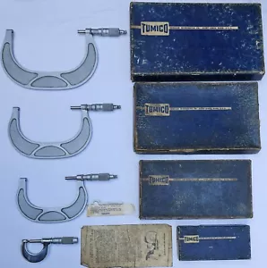 Vintage Tumico Tubular Micrometer Lot Collectible Precision Machinist Tools +Box - Picture 1 of 23