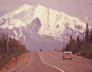 Road near Mount Drum, Alaska, Mountain, 1970's Picture, New Reproduction Print - Picture 1 of 1