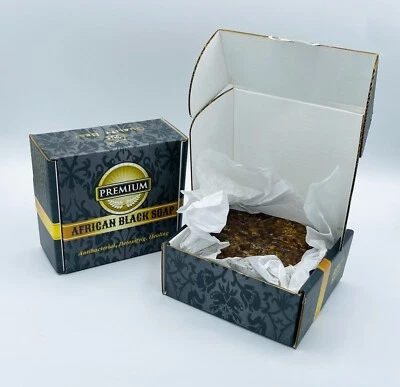 1 lb- 16oz Raw African Black Soap Bar 100% Pure Natural Organic Ghana BEST - Image 1 of 4