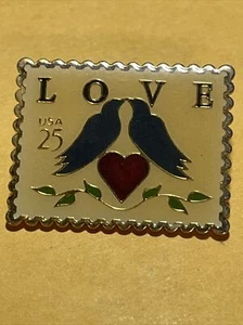 USPS Postage Stamp Pin Love 25 Cents - Picture 1 of 5