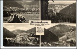 FRIEDRICHRODA Thüringen DDR Mehrbildkarte mit 4 Fotos - Picture 1 of 1