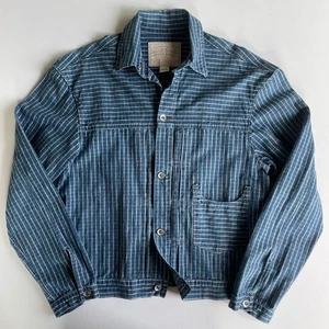 Vintage RRL Ralph Lauren Gibbons Jacke Arbeit Jeanshemd Herren Größe M Indigo - Bild 1 von 10