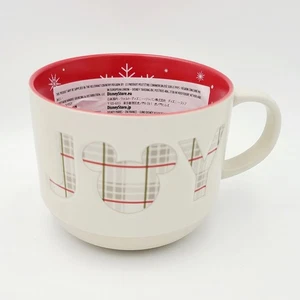 NEW Disney Park Mickey Mouse Plaid JOY Christmas Holiday Stoneware Coffee Mug - Picture 1 of 2