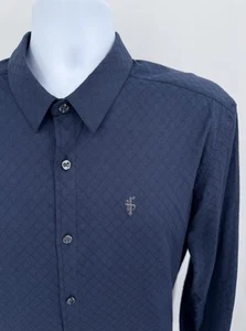 Father Sons Men's XL Stretch Shirt Slim Fit Button Down Solid Blue Long Sleeve - Imagen 1 de 6