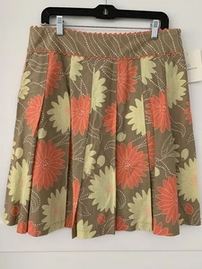 Liz Claiborne Rock Größe 12 Blumen braun/orange/gelb neu mit Etikett - Bild 1 von 7