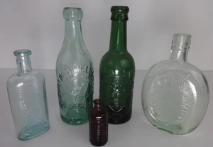 Antike Flaschen Sammlung gemischtes Design Glas Bier Medizin Wein Wasser englisch - Bild 1 von 11