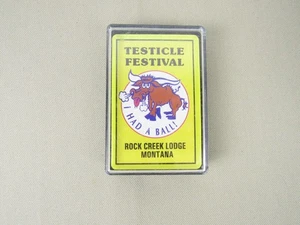Testicle Festival I HAD A BALL! Rock Creek Lodge Montana Souvenir Playing Cards - Picture 1 of 3