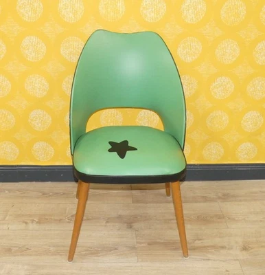 50er 60er Jahre Cocktailstuhl hellgrün rockabilly Klassiker Stuhl Holz vintage - Bild 1 von 4
