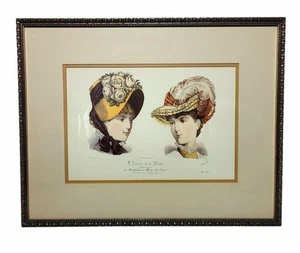 1880s Victorian Henry Petit L'Avenir de la Mode Hat Catalog Lithograph 18"x24" - Picture 1 of 8