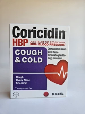 Coricidin HBP Cough & Cold Tablets - 16 Count - Image 1 of 3