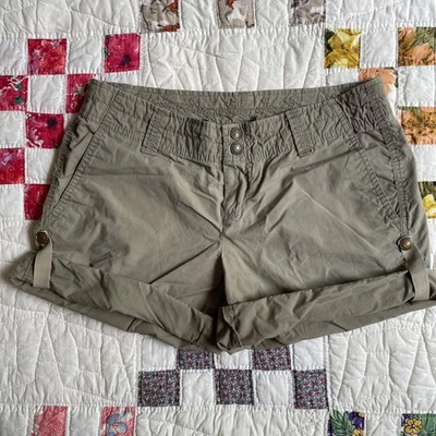 Pantalones Cortos Carga GAP Para Mujer Talla 2 Verde Oliva - Etiqueta Enrollable Ajustable - Algodón Foto 1 de 4