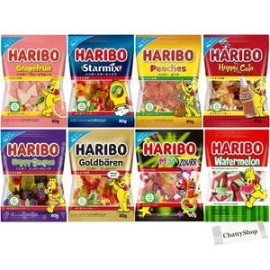 Haribo 8er Set Gummibonbons Traube Starmix Matcha Cola Goldbaren Mix Sauer - Bild 1 von 9